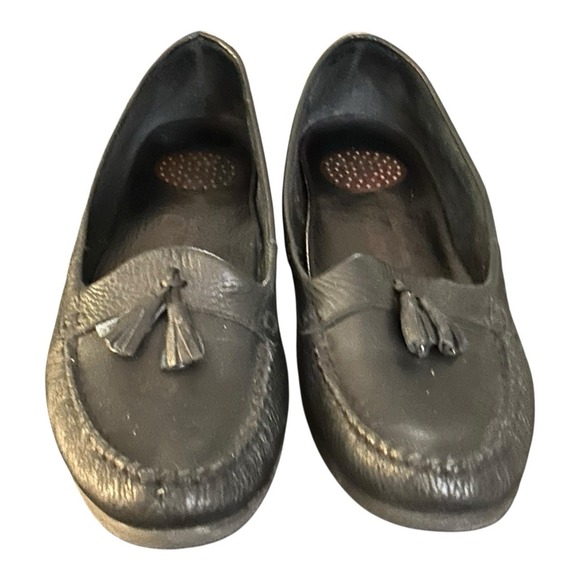 Hush Puppies Shoes - Hush Puppies Cloud 10 Leather Comfort Walking Loafers Womens Size 9N Black